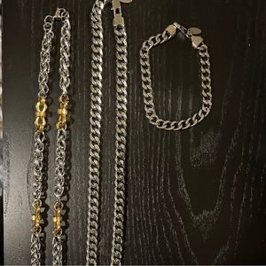 Stainless Steel Chains and Bracelet set